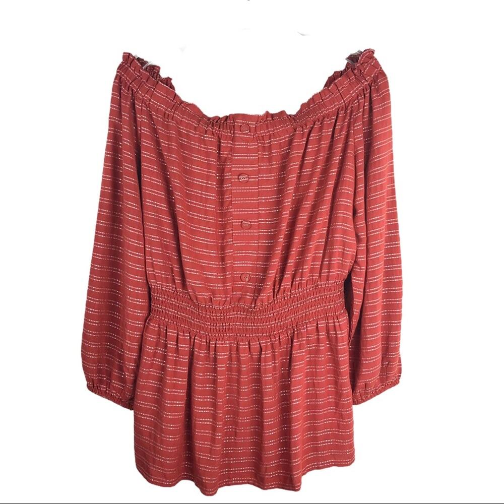 NWT Lane Bryant orange silver off the shoulder top 14/16